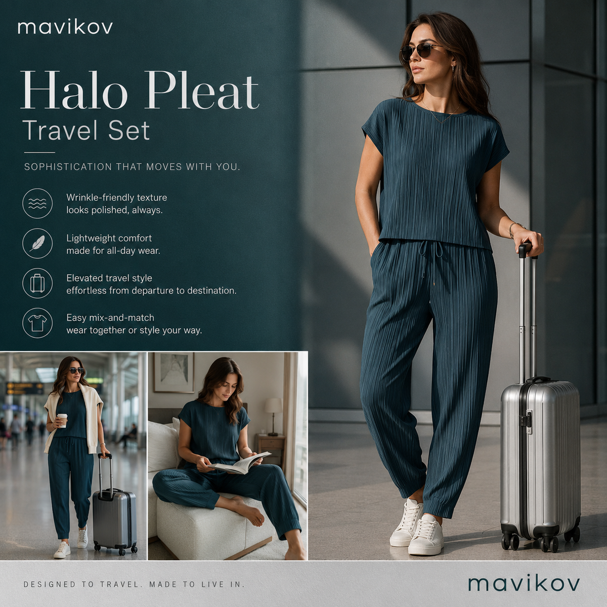 Mavikov™ Halo Pleat Travel Set