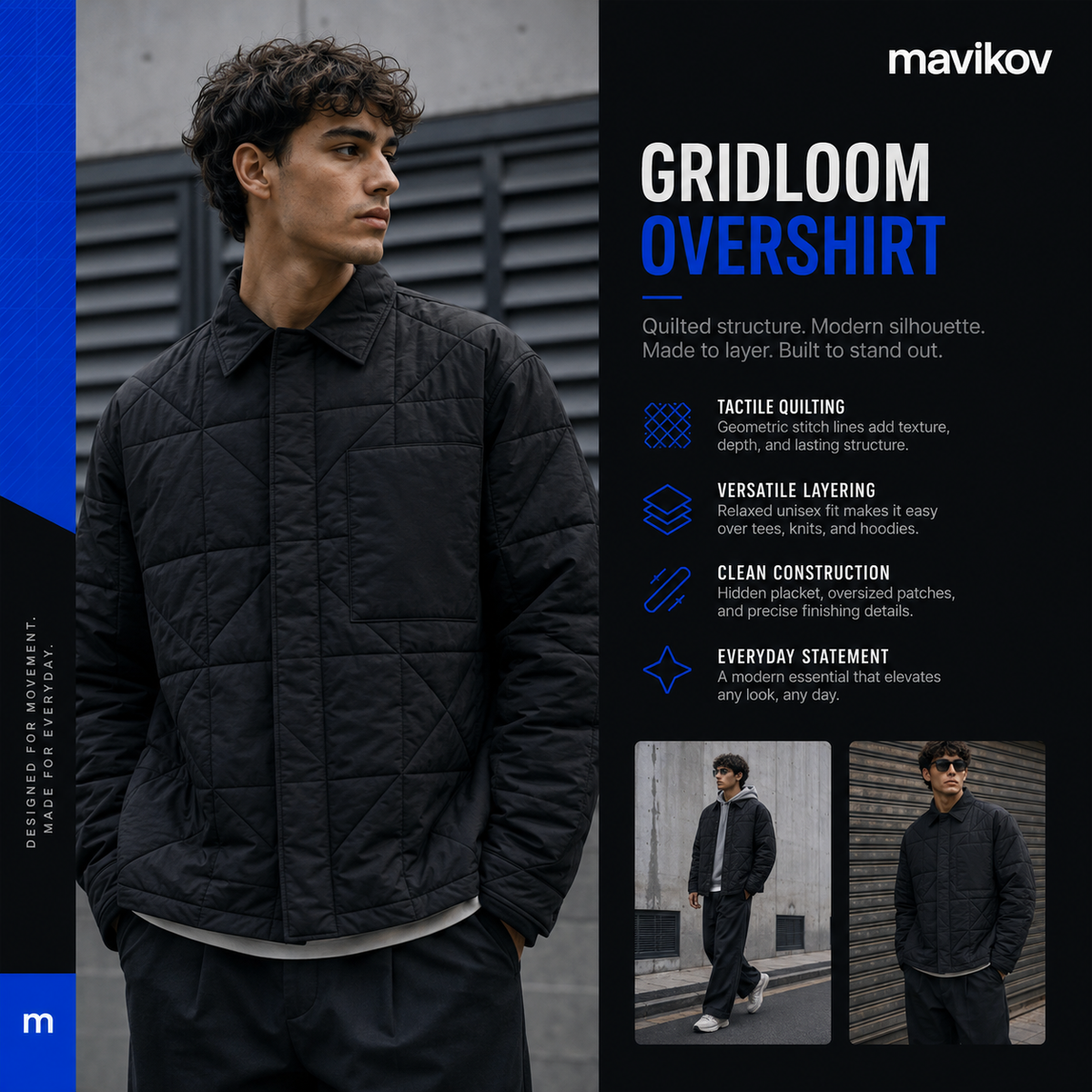 Mavikov™ Gridloom Quilted Overshirt