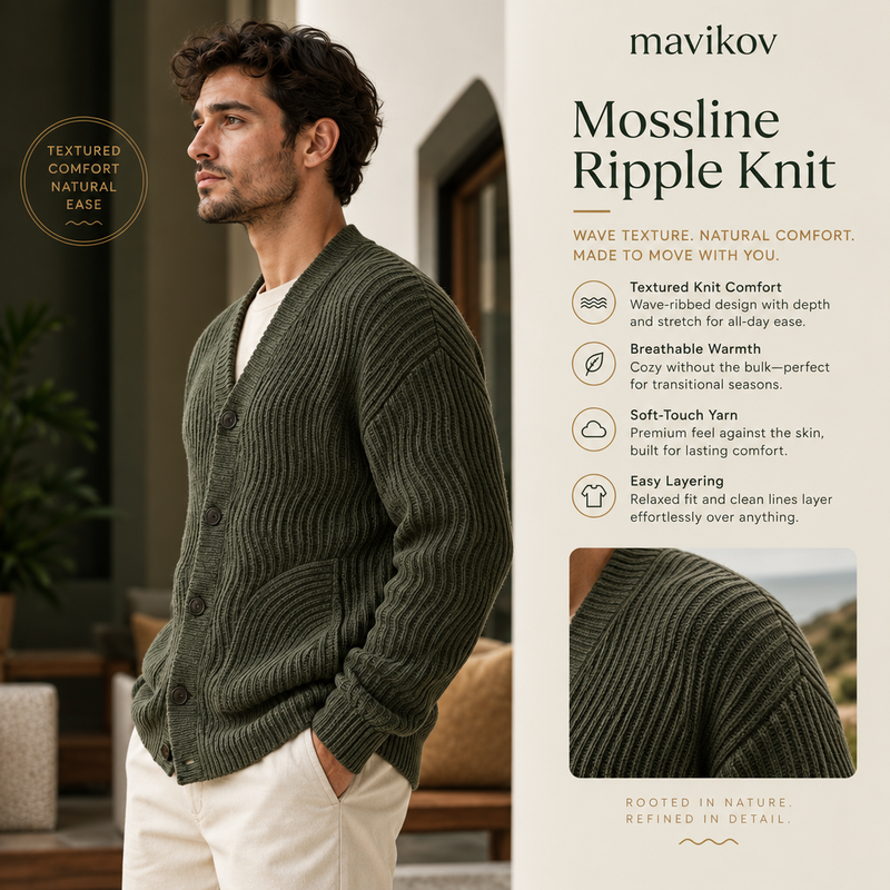 Mavikov™ Mossline Ripple Knit Cardigan