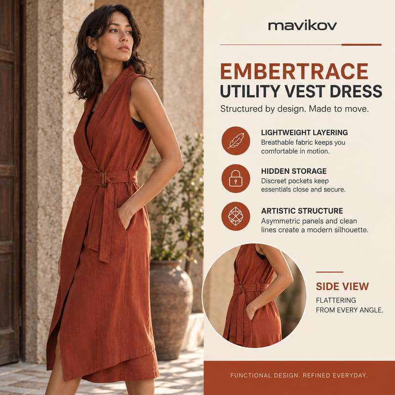 Mavikov™ Embertrace Utility Vest Dress