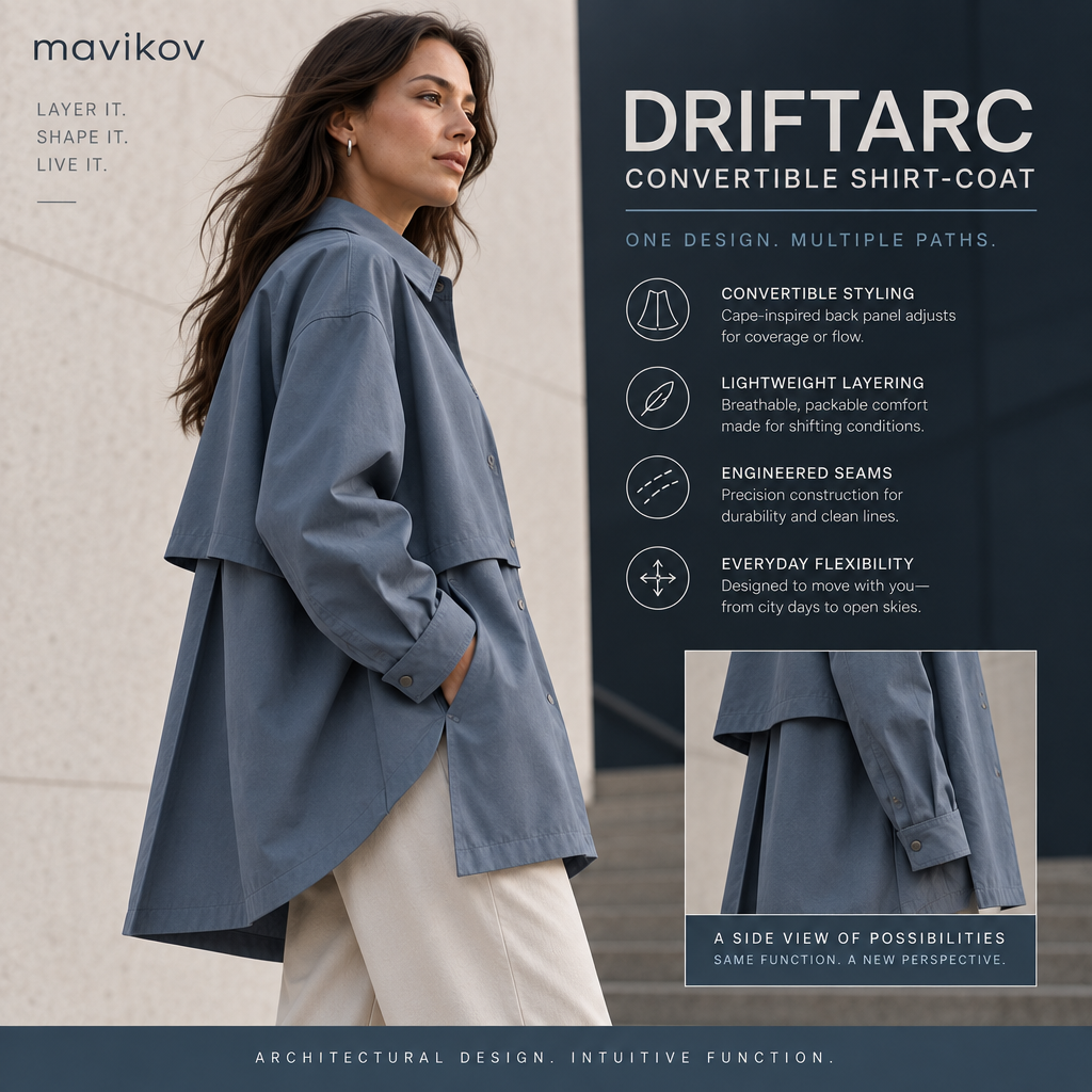 Mavikov™ Driftcac Convertible Shirt-Coat