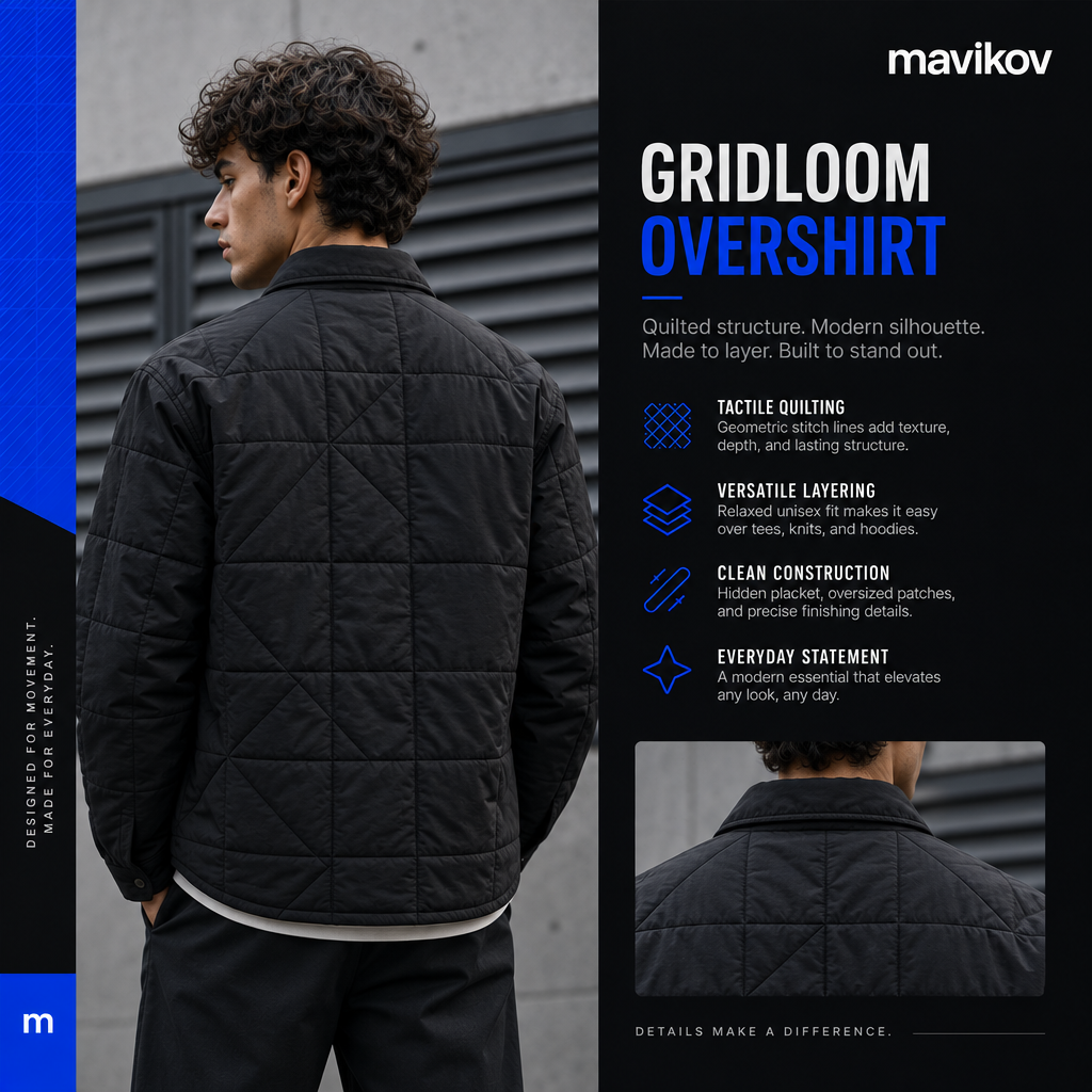 Mavikov™ Gridloom Quilted Overshirt