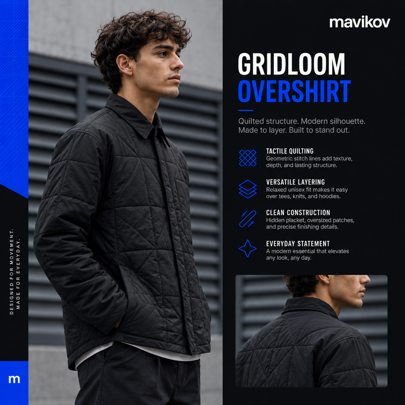Mavikov™ Gridloom Quilted Overshirt